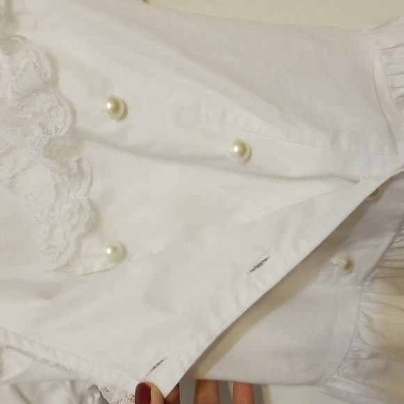 EUC VINTAGE Designer White Dress with Lace - Picture 7 of 16